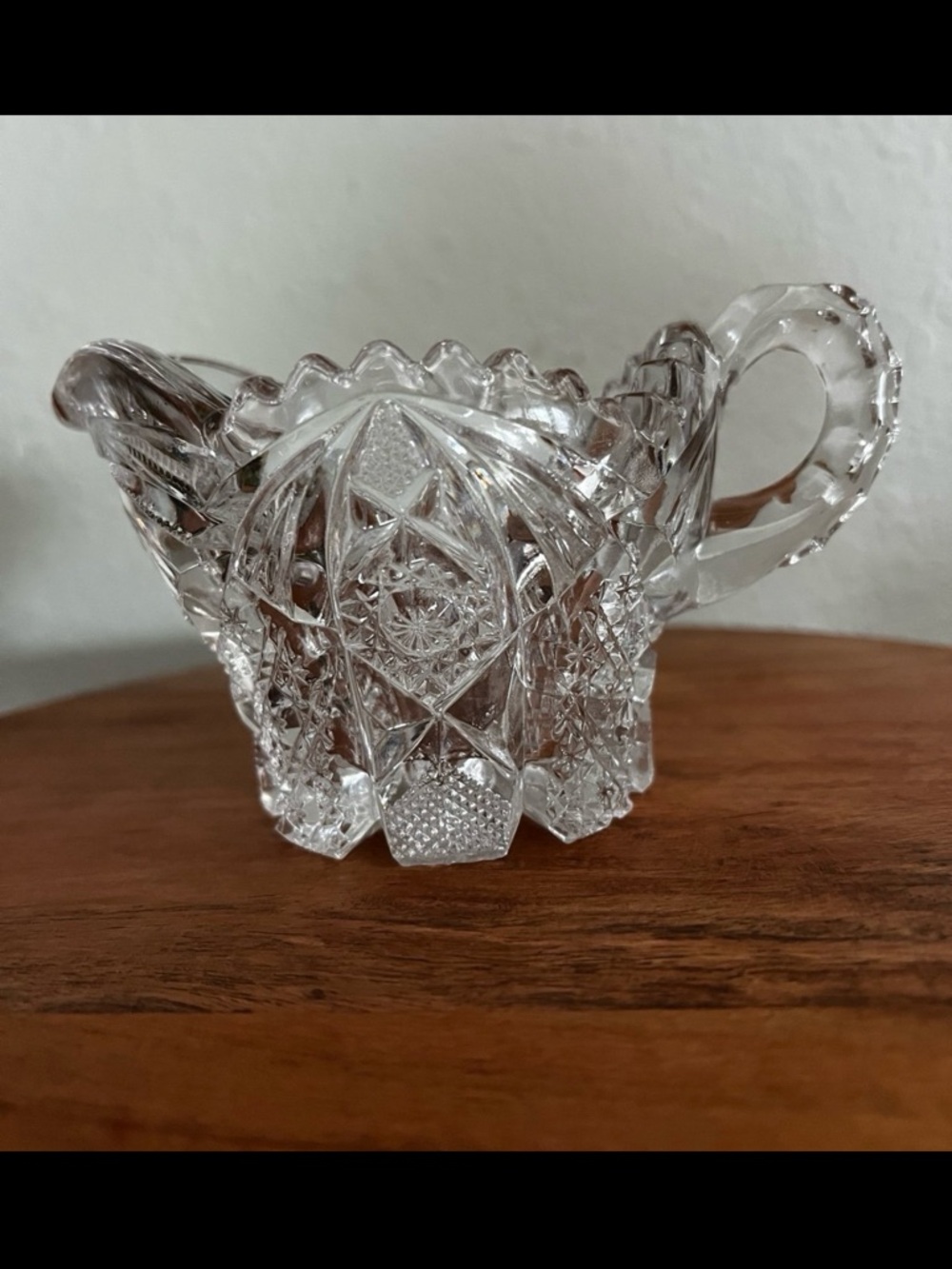 Vintage American Brilliant Period Cut Glass Creamer